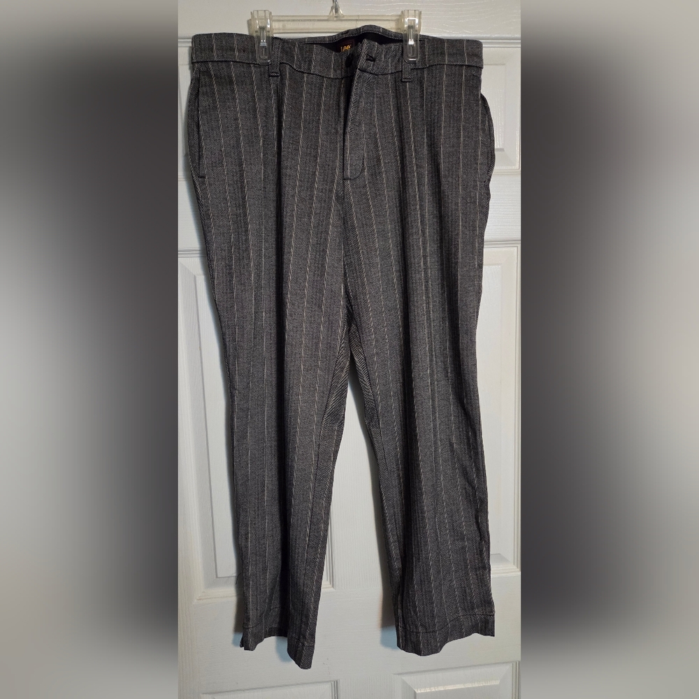 Lee Women's Charcoal Striped Dress Pants
